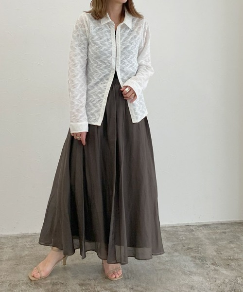 RASW（ラス） ロング スカート 綿シルクギャザースカート : ZOZOTOWN