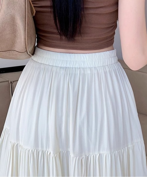 BLANC FICELLE スカート 裏地付き ロング丈 フレアスカート : ZOZOTOWN