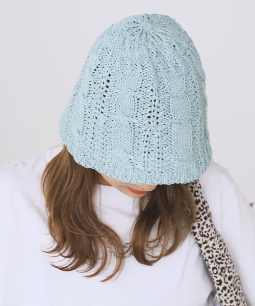 ROOP TOKYO 帽子 ハット レディース 透かし編み ニットサーモハット