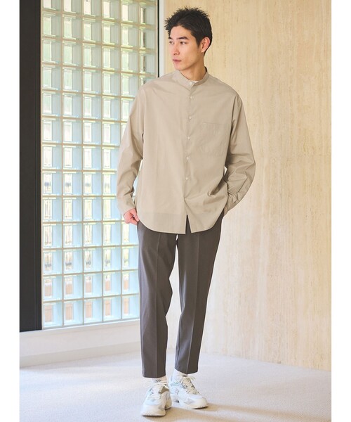 green label relaxing シャツ トリアセ シャンブレー バンド