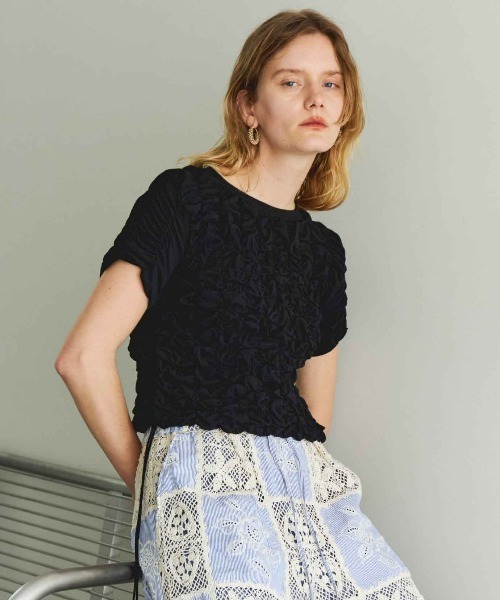 MAISON SPECIAL tシャツ Shirring T-shirt/シャーリングTシャツ