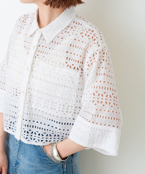 Spick＆Span ブラウス シャツ 「追加」レースショートシャツ