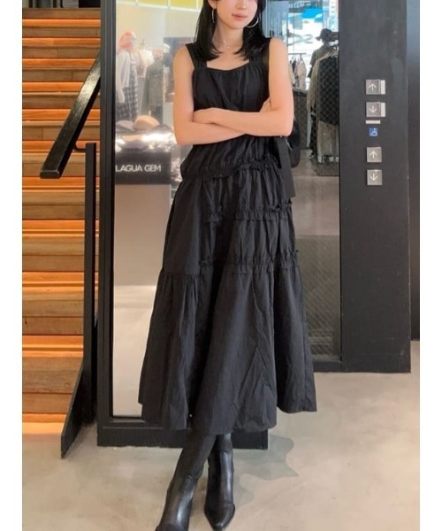 SLY ワンピース ASYMMETRY FRILL L/OP アシンメトリー フリル