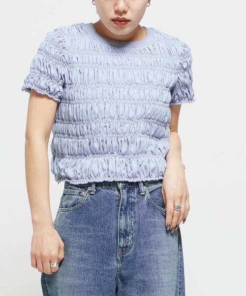 tシャツ 「HL」SHIRRING CROPPED TEE レディース