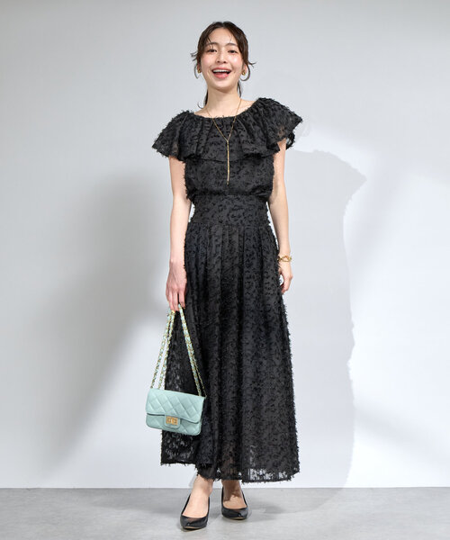 La boutique BonBon ドットジャガードバックレースアップスカート La boutique BonBon ドットジャガードバックレースアップ