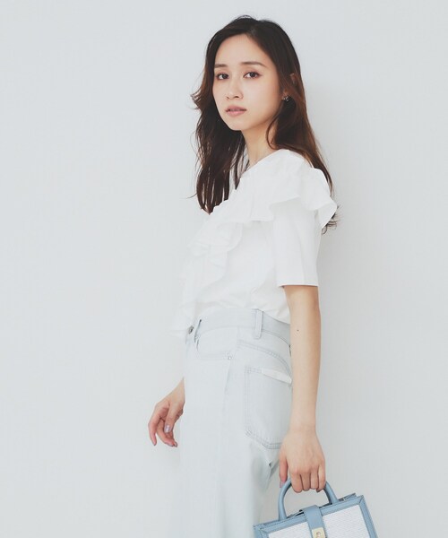 tシャツ Wエアーアシメフリルトップス レディース index tシャツ アシメフリルトップス「UV/接触冷感/洗濯機洗い可