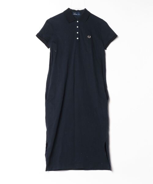 Fred Perry ノースリーブシャツワンピース ネイビー