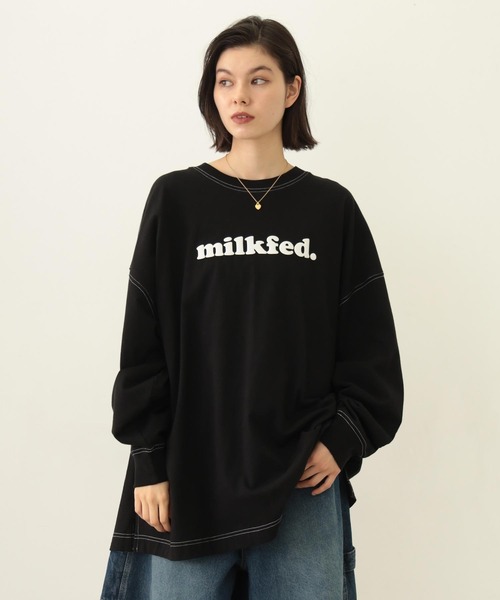 MILKFED. ロゴニット MILKFED.（ミルクフェド） tシャツ COOPER LOGO SUPER BIG L/S TOP