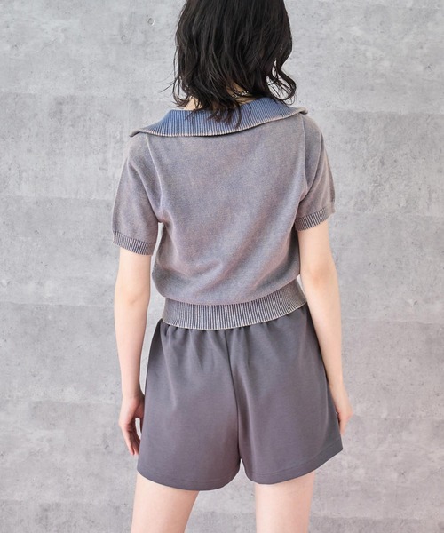 トップス agu ANAP tシャツ ジップアップ ピグメント 半袖 トップス