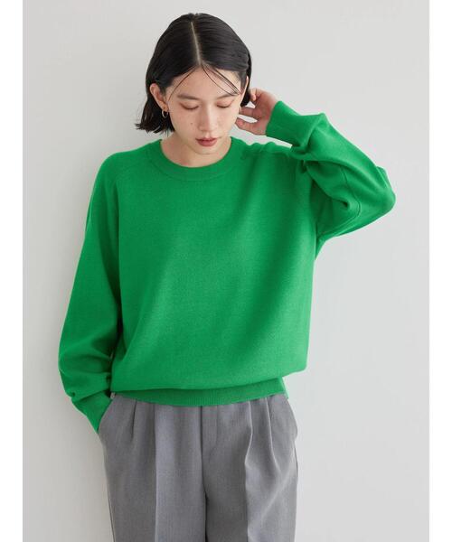 「AMERICAN HOLIC」 長袖ニット L 杢グレー レディース_画像5