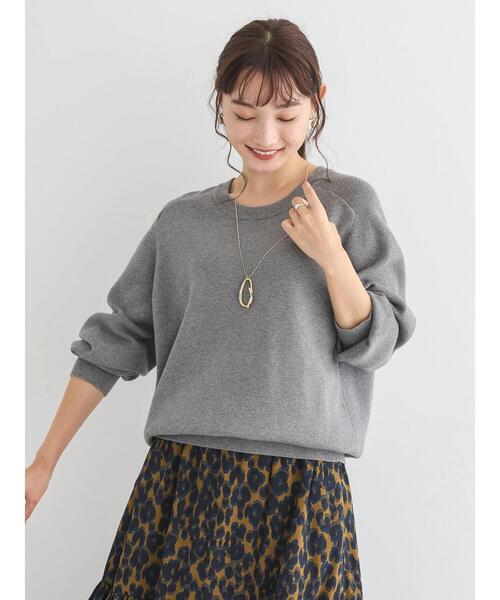 「AMERICAN HOLIC」 長袖ニット L 杢グレー レディース_画像6