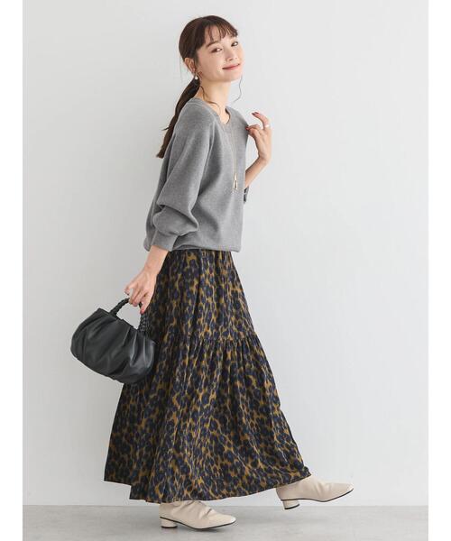 「AMERICAN HOLIC」 長袖ニット L 杢グレー レディース_画像9