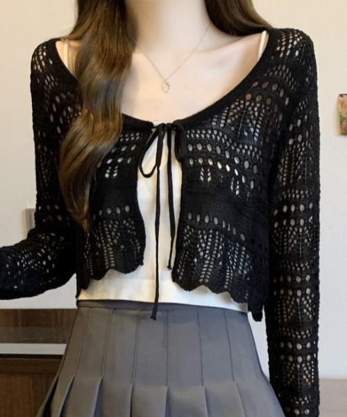エンポリオアルマーニ /かぎ編みレースカーディガン クロシェ編み ニット 楽天市場】クロシェレースカーディガン トップス カーディガン