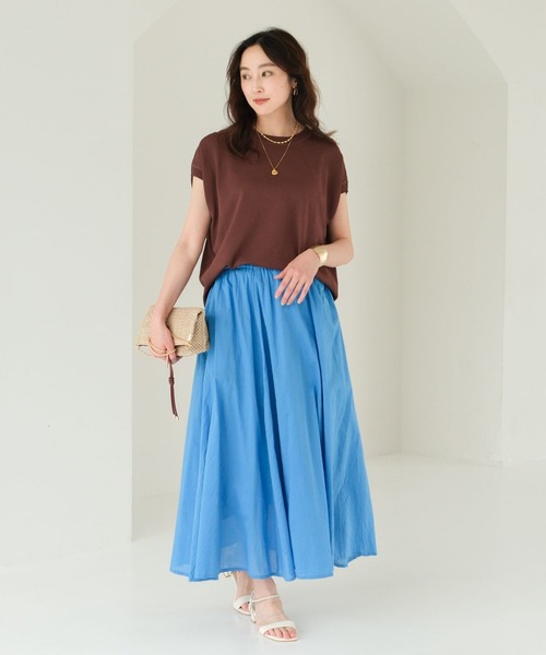 Elura（エルーラ） ロング スカート ボイルフレアスカート「低身長