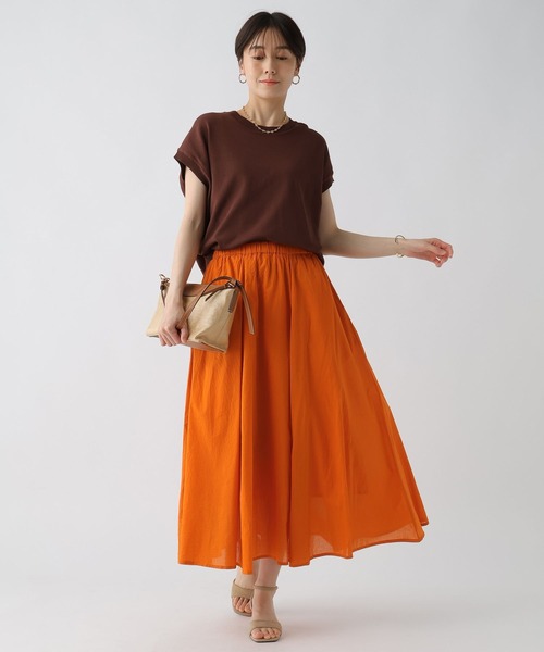 Elura（エルーラ） ロング スカート ボイルフレアスカート「低身長