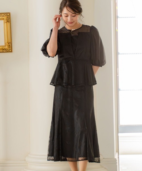 超美品　ビアズリー　ペブラム　ギャザージレ ブラック　セレモニー BEARDSLEY ビアズリー ペプラム ギャザージレ ブラック セレモニー Fの