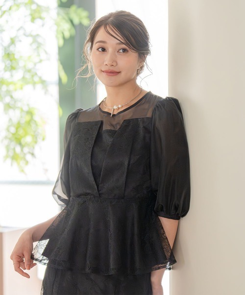 超美品　ビアズリー　ペブラム　ギャザージレ ブラック　セレモニー BEARDSLEY ビアズリー ペプラム ギャザージレ ブラック セレモニー Fの