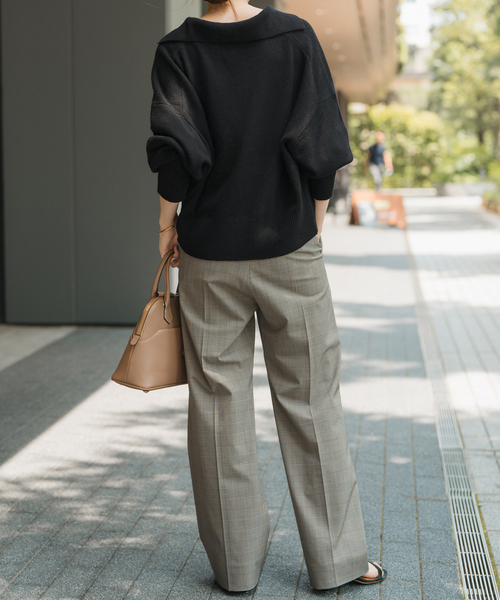 Spick&Span シアーポロシャツニットプルオーバー Spick & Span｜手洗い可 / シアーポロシャツニットプルオーバー