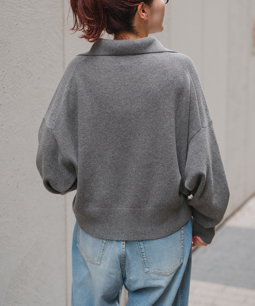Spick＆Span ニット セーター ウール混ポロシャツプルオーバー