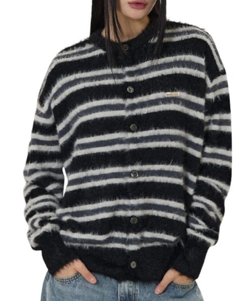 OY（オーワイ） カーディガン 「OY/オーワイ」HAIRY STRIPE KNIT 