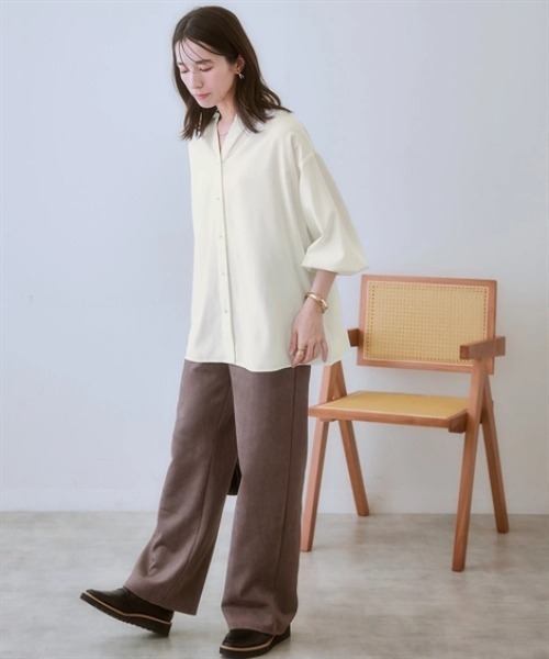 ニッセン（nissen） ブラウス シャツ 「とろみ素材」バック