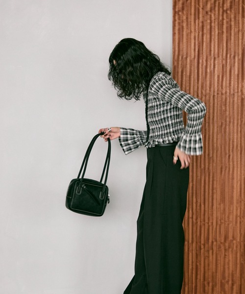 ボストンバッグ Eco leather square boston bag / エコレザースクエア
