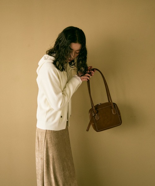 ボストンバッグ　エコレザー ボストンバッグ Eco leather square boston bag / エコレザースクエア