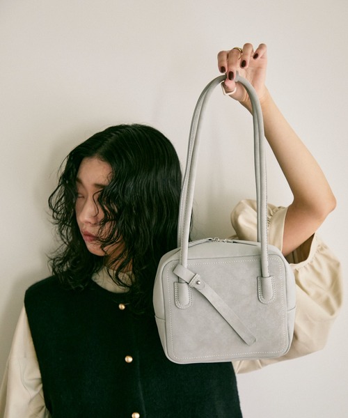 ボストンバッグ Eco leather square boston bag / エコレザースクエア