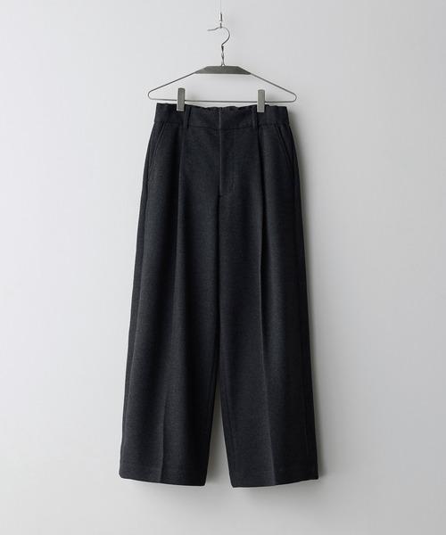 WYM LIDNM ワイドパンツ スラックス DOUBLE-FACED DEEP TUCK BAGGY