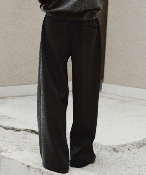 WYM LIDNM スラックス DOUBLE-FACED DEEP TUCK BAGGY SLACKS メンズ