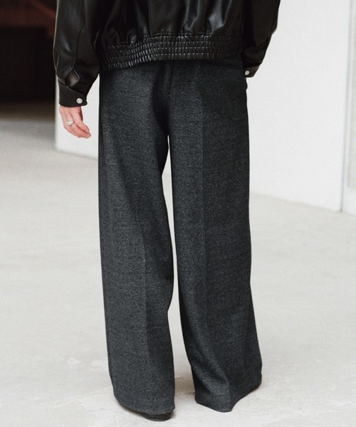 WYM LIDNM スラックス DOUBLE-FACED DEEP TUCK BAGGY SLACKS メンズ