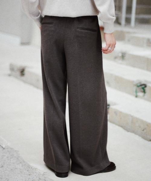 WYM LIDNM スラックス DOUBLE-FACED DEEP TUCK BAGGY SLACKS メンズ