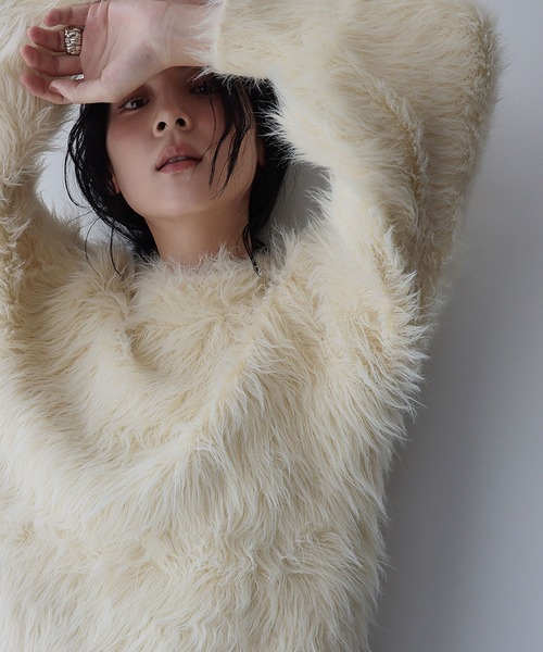 ELFRANK ニット セーター シャギーニット プルオーバー レディース