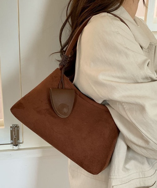 ハンドバッグ 「3点セット」「キーホルダー/ポーチ付き」スエードワン