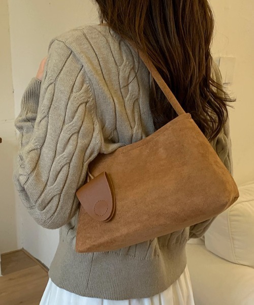 ハンドバッグ 「3点セット」「キーホルダー/ポーチ付き」スエードワン