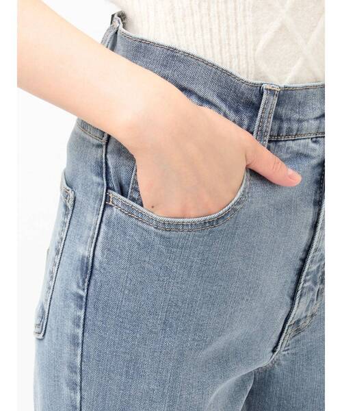 ジーンズ デニム デニムパンツ サイドレースアップカットアウトデニムパンツ レディースの画像