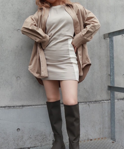 「FIG&VIPER」 半袖ワンピース FREE ライトブルー レディース_画像4