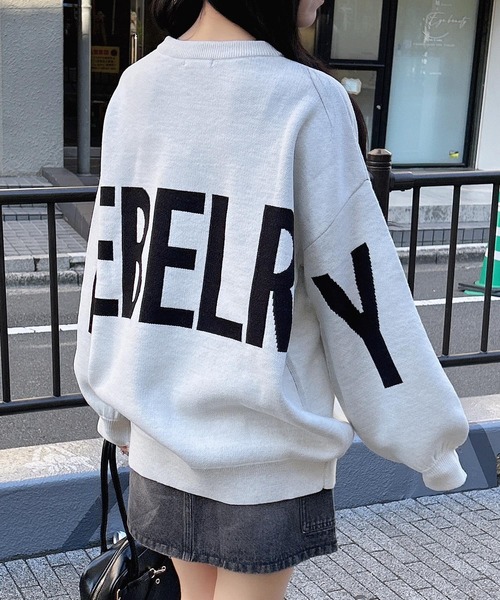 INGNI（イング） ニット セーター バックビッグロゴチュニックニット