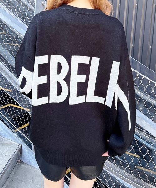 INGNI（イング） ニット セーター バックビッグロゴチュニックニット