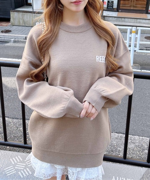 INGNI（イング） ニット セーター バックビッグロゴチュニックニット