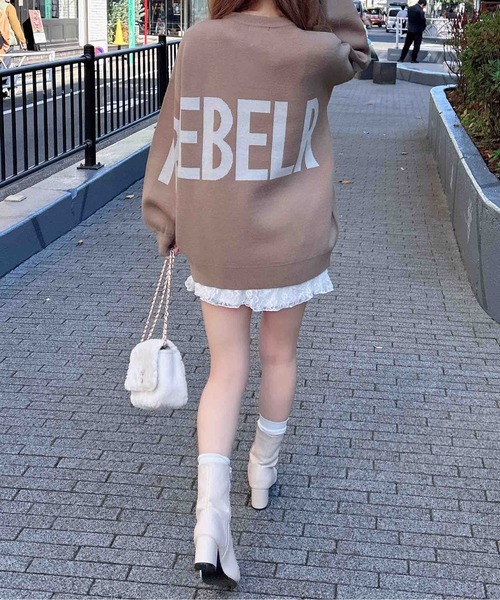 INGNI（イング） ニット セーター バックビッグロゴチュニックニット