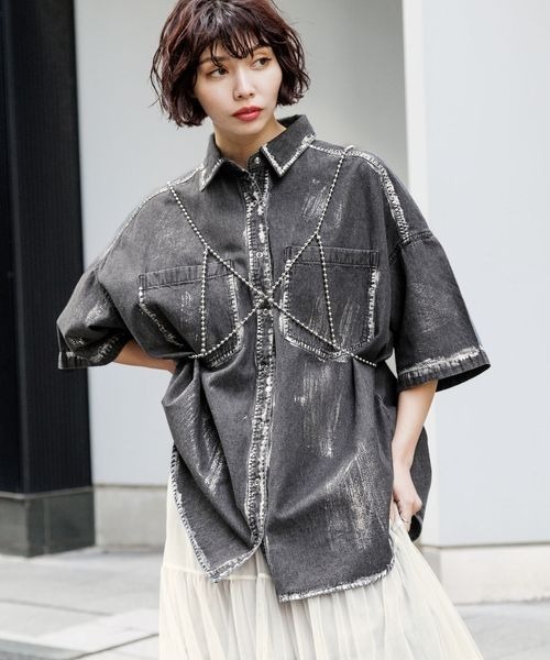 「PAGEBOY」 半袖シャツ FREE ホワイト レディース_画像7