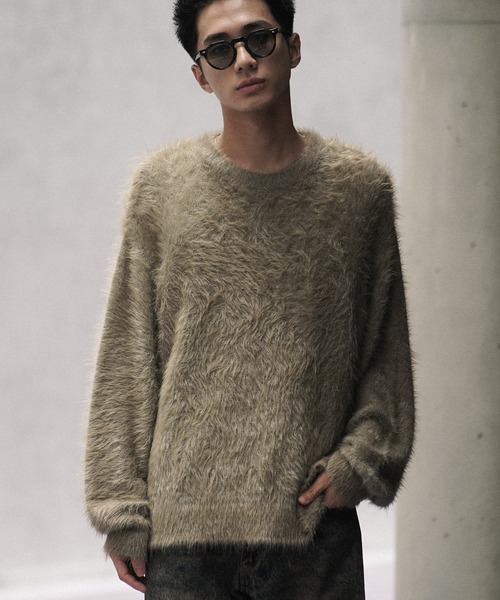 「WYM LIDNM」 長袖ニット M グレー メンズ_画像2