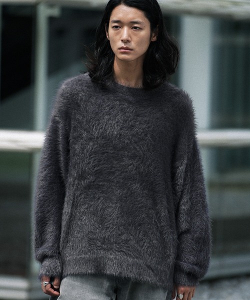 「WYM LIDNM」 長袖ニット M グレー メンズ_画像4