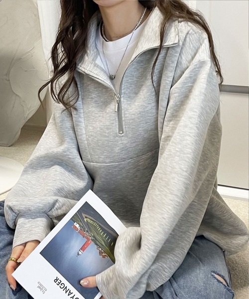 「GeeRA」 「bliotorm」スウェットカットソー MEDIUM 杢グレー レディース_画像3