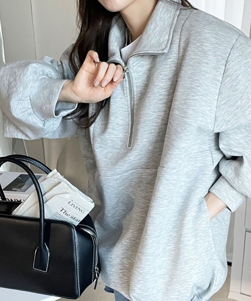 「GeeRA」 「bliotorm」スウェットカットソー MEDIUM 杢グレー レディース_画像4