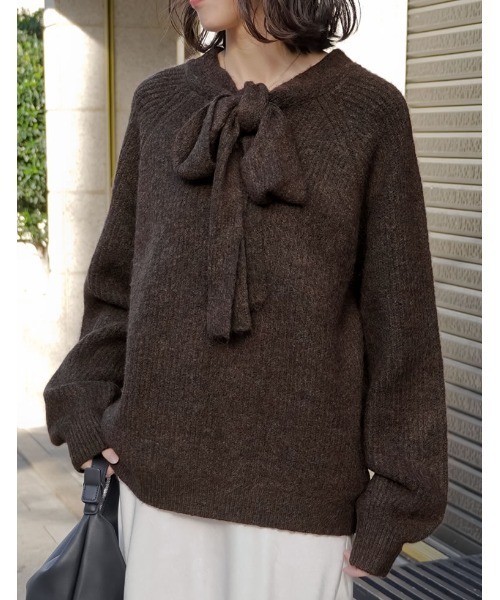 ★Rady★リボンニットトップス★BLACK★フリル★レディー★りぼん★新品★ LADY LIKE（レディライク） ニット セーター 「春夏新作」胸リボン