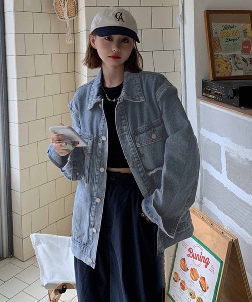 「meJane」 デニムジャケット FREE ブルー レディース_画像4