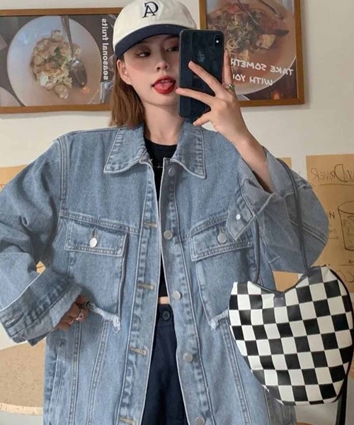 「meJane」 デニムジャケット FREE ブルー レディース_画像8