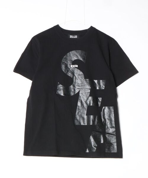 WIND AND SEA Tシャツ ウィンダンシー ブラック XL MARINES×WIND AND SEA Tシャツ ブラック/マリーンズオンライン